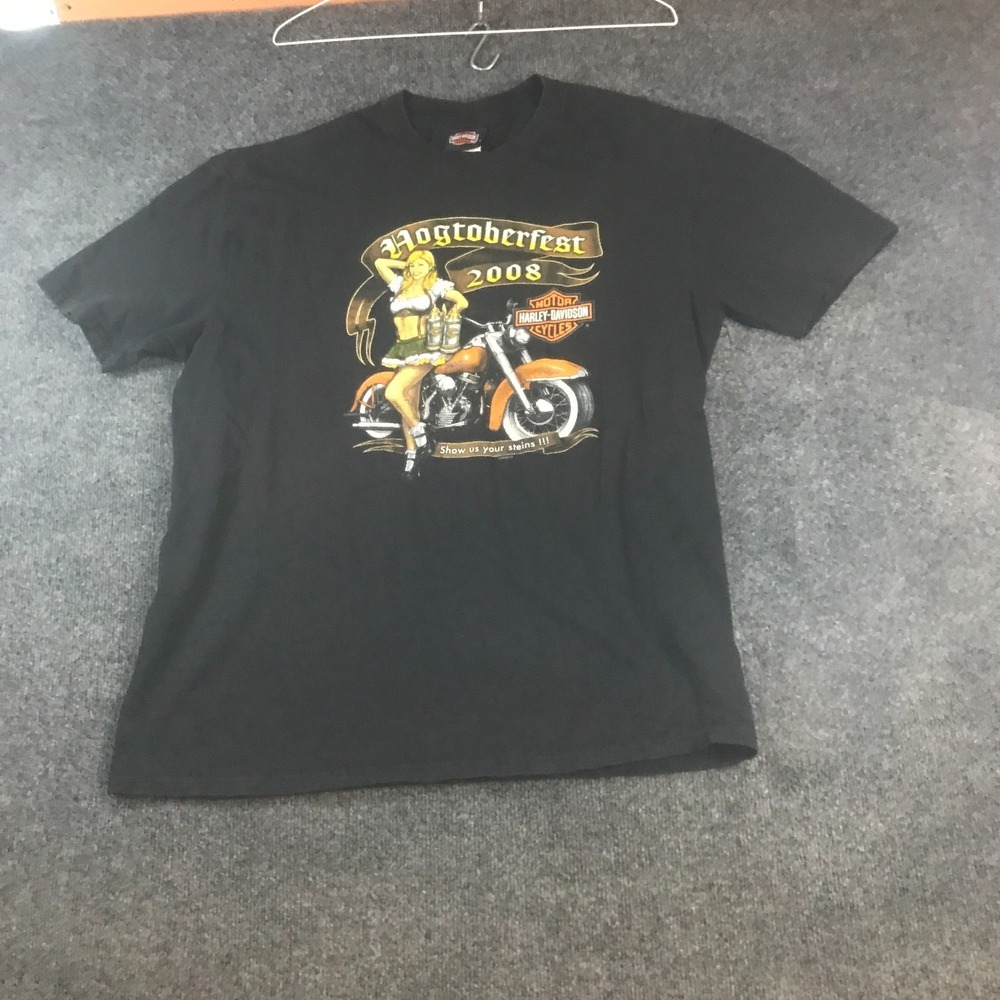 Harley Davidson T Shirt Mens XL Black Good Hogtoberfest 2008 Orlando Graphic